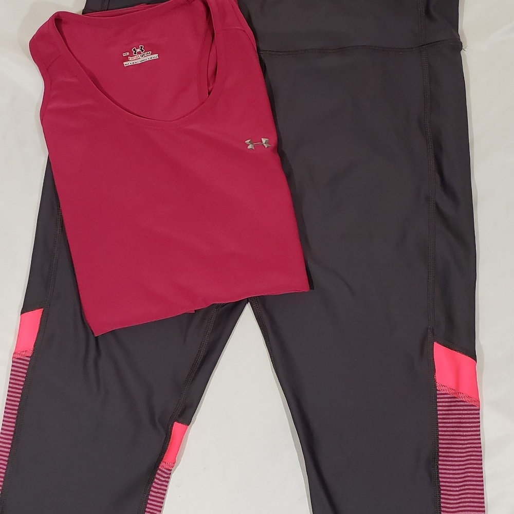Under Armour Heat Gear Compression Crops and Tank